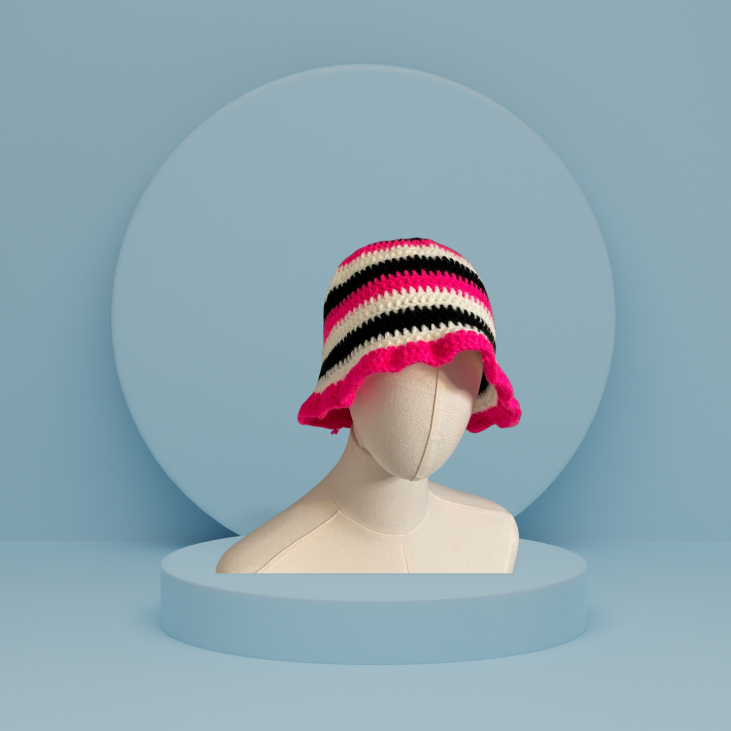 The Bubblegum Stripe Ruffle Bucket - Klassy Kreations