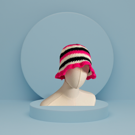 The Bubblegum Stripe Ruffle Bucket - Klassy Kreations
